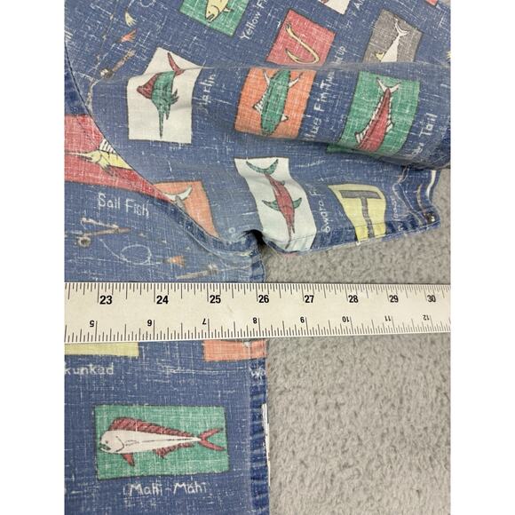 Reyn Spooner Shirt Men’s XL Blue Marine Life Skunk Hawaiian Party USA Vintage - Picture 6 of 8